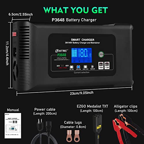 Golf Cart Battery Charger For Ezgo Txt/Medalist, 36V/18A And 48V/13A Battery Chargers & Powerwise Charger Plug Golf Cart Accessory For Lithium,Lifepo4,Lead-Acid Agm/Gel/Sla Car Battery Trickle Charger #TOP6