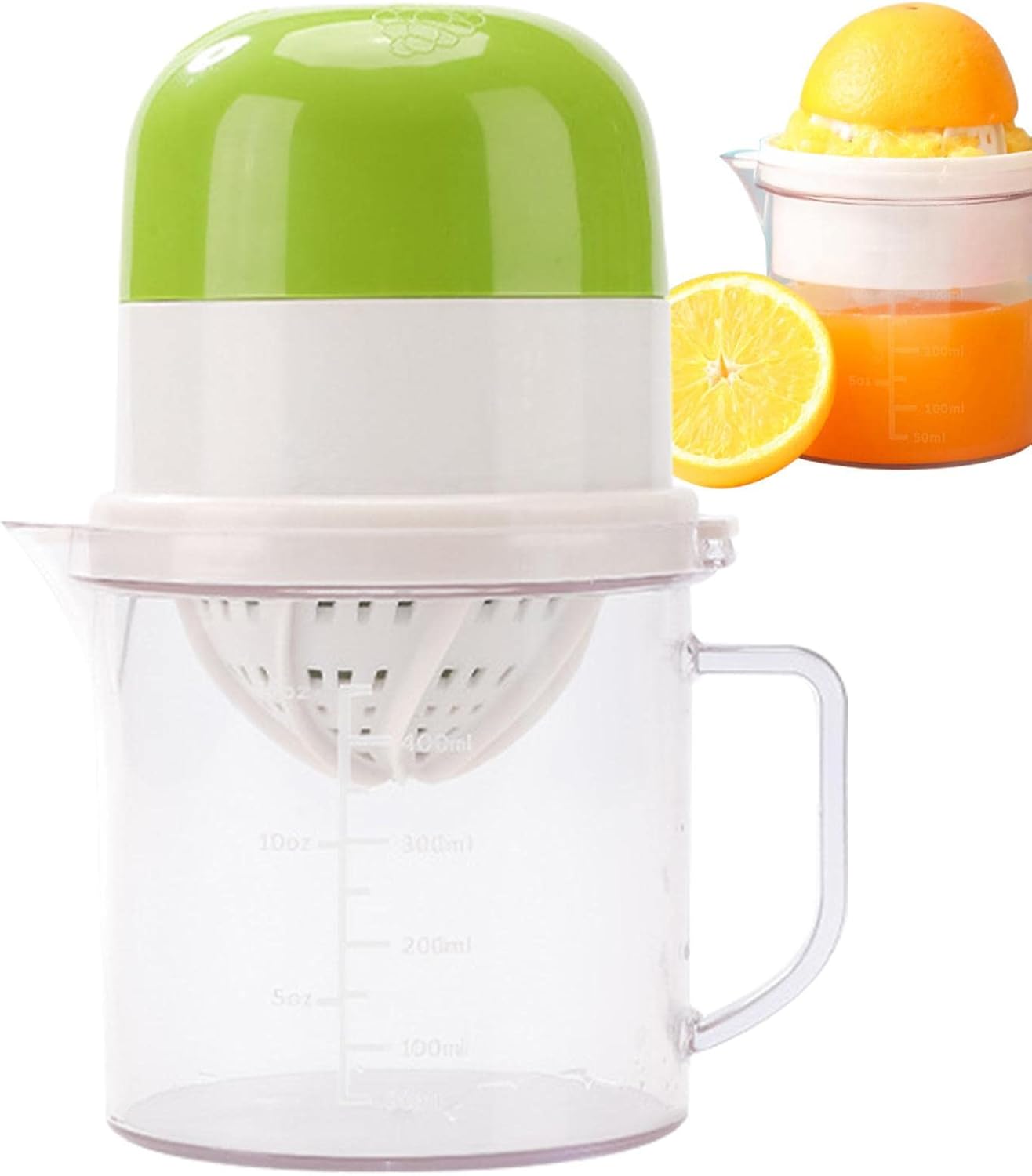Amazon オレンジ ジューサー回転プレス リーマー,家庭用ハンド ヘルド ジューサー カップ ストレーナーとコンテナ付きレモン