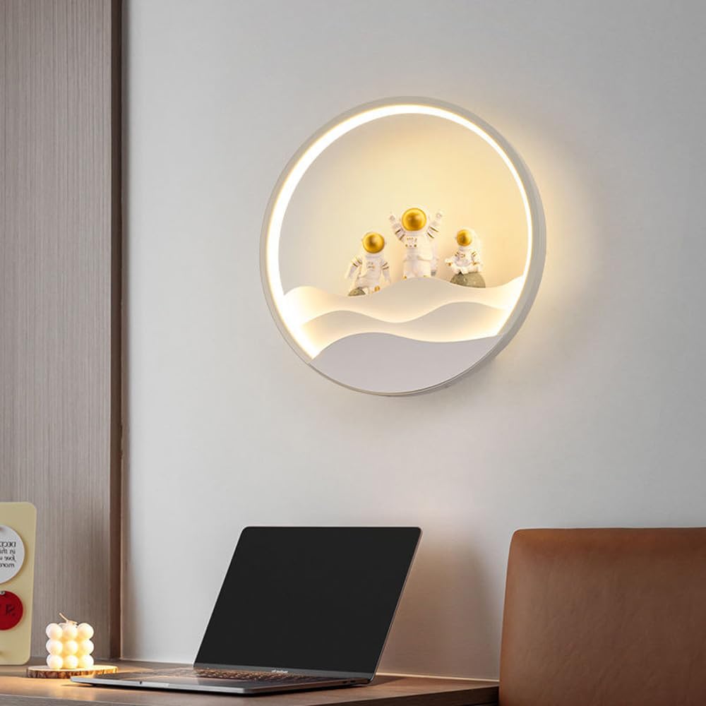 Apliques de Pared Led para Habitación Infantil Diseño de Astronauta Aplique de Pared Infantil Nordic Modern Lámpara de Pared Regulable Lámpara de Pared para Pasillo para Habitación Infantil