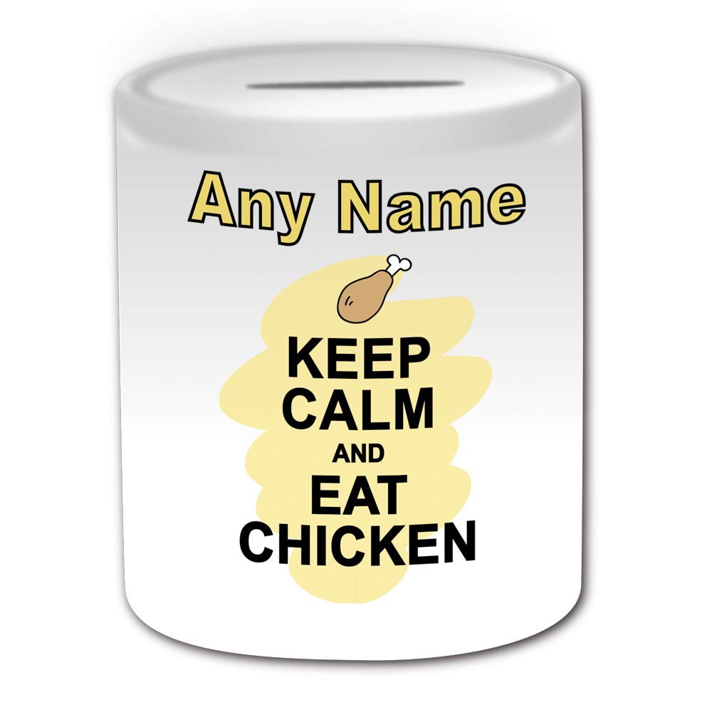 Salvadanaio Personalizzato In Ceramica Con Scritta 'Keep Calm Eat Crisps' - Regalo Unico Con Nome E Messaggio, Per Feste, Dieta, Snack, Tappo In Gomma - 5