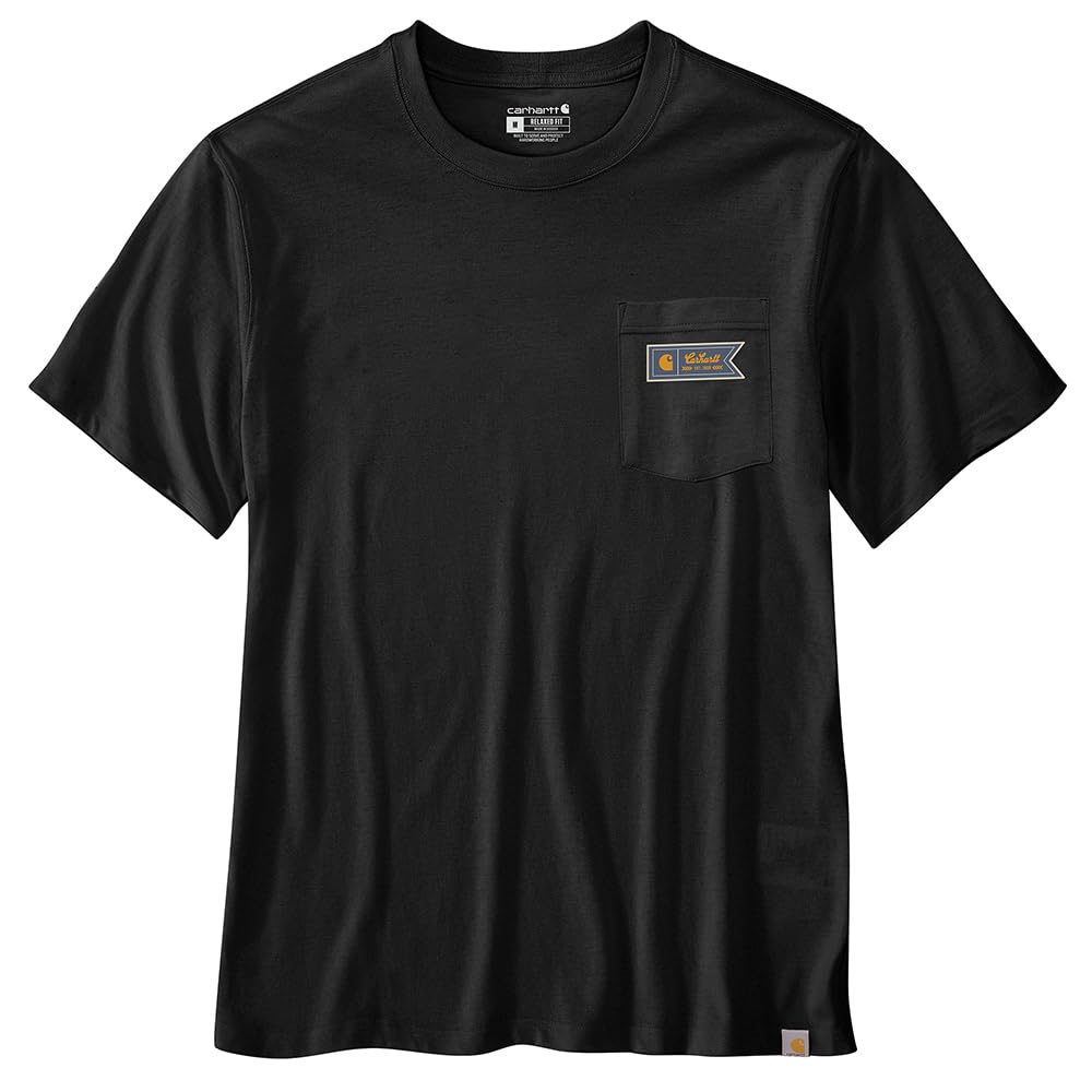 Carhartt Herren-T-Shirt, lockere Passform, leicht, kurzärmelig, mit Tasche und Grafik
