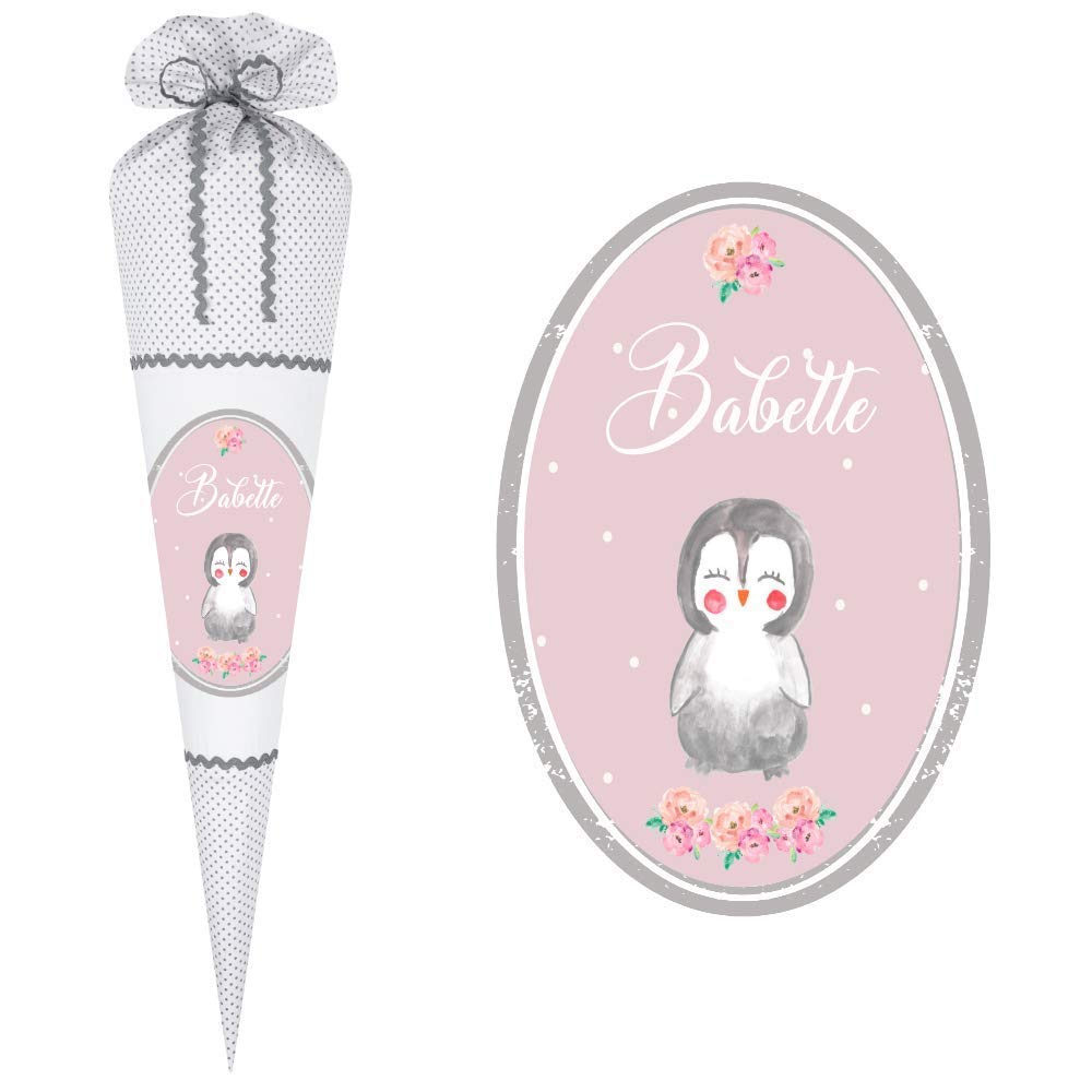 Pinguin Schultüte mit Namen aus Stoff 70cm groß