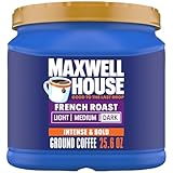 Maxwell House French Roast Dark Roast Ground Coffee, 25.6 oz Canister