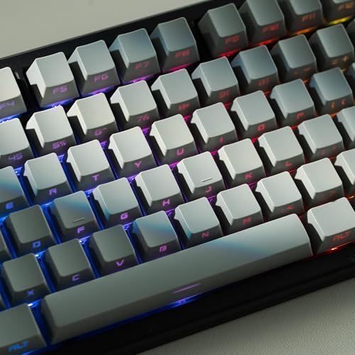 Image of dagaladoo doubleshot PBT keycap Set,Japanese keycaps Shine Through,Side Printed Key caps Keyboard,Cherry Profile Custom Keycap for Mechanical Gaming Keyboards(Light Grey)