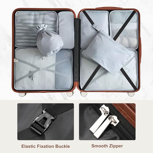 Image of Hardside Luggage Sets, Lightweight Suitcase with Spinner Wheel, Ivory