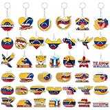 Equsion 100 Pcs Venezuelan Acrylic Keychains Bulk, 20 Styles