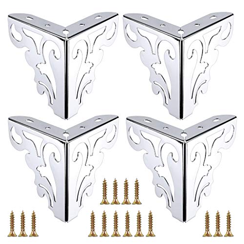 Ownmy 4Pcs Metal Furniture Legs Feet, Modern Sofa Cabinet Legs For Repair & Restoration Of Dresser, Wardrobe, Tea Table, Worktop Shelves Bed, Weight Capacity Of 550 Lbs Per Leg (Silver, 12Cm/4.7Inch) #TOP22