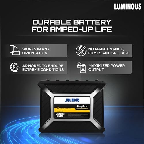Image of Luminous Inverter & Battery Combo for Home, Office & Shops | iCon Black 1600 Inverter with AmpBox Gel Battery | Fast Charging, 6hr Backup, Maintenance-Free | Warranty: 36 & 60 Months