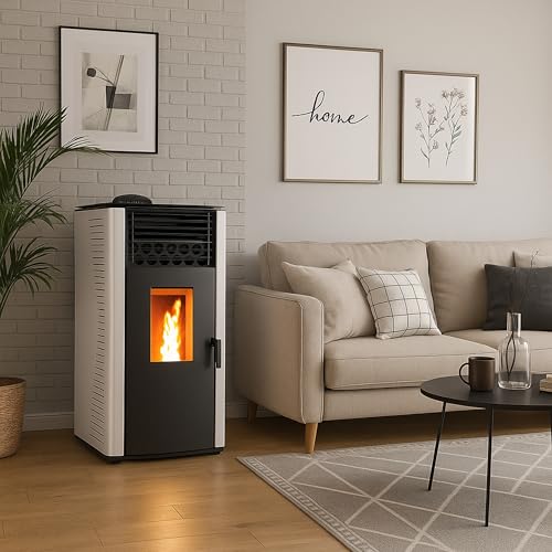 Stufa a pellet aria Anita 12 kW Bianco Sannover - 3
