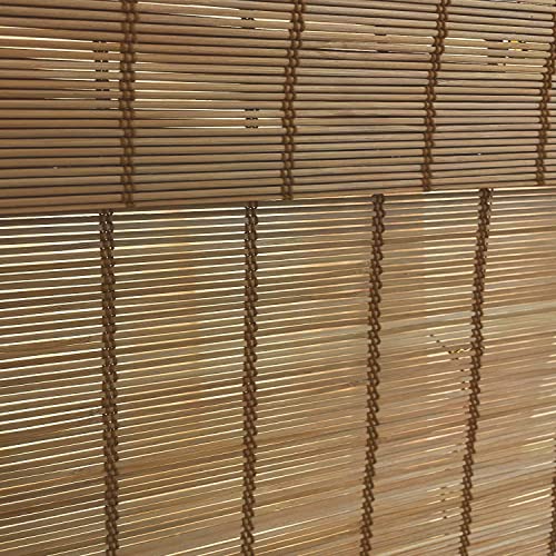 Mood Custom Bamboo Shades | Modern | Top Down Bottom Up Cordless | Natural Woven Wood Roman Shades For Windows | Modern Camel (Sheer) | Custom Size #TOP4