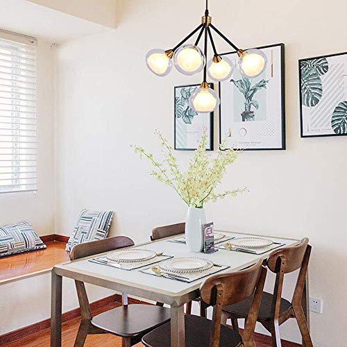 Candelabro Mid Century Modern de 5 luces en acabado negro y bronce de lujo 3