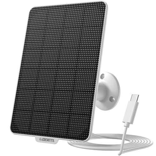 DEATTI 3W Solarpanel für Überwachungskamera Aussen Akku, Wetterfest,...