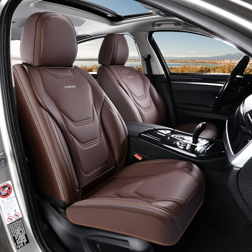Coverado Front Seat Covers, Nappa Leather, Brown
