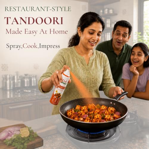 Image of ChefSPRAY Tandoori Oil Spray - 100% Natural Flavoured Cooking Spray | Perfect for Grilling, Roasting, Pan Frying, & BBQ | No Preservatives, No Propellants | Easy, Mess-Free Cooking - 200 mL