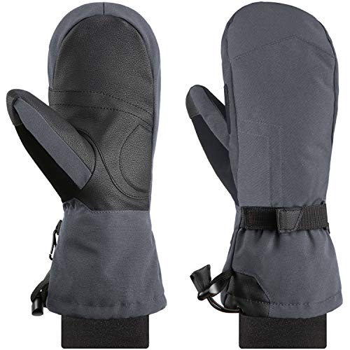 Andake 90% Duck Down Mittens Gloves For Men -20℉ Cold Weather Warm Winter Snow Gloves For Walking Jogging Work Outdoor (Mittens Gray S M, Small   Medium)