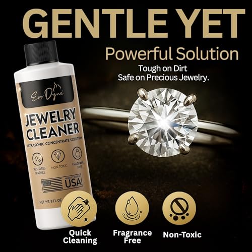 Ultrasonic Jewelry Cleaner Solution (8oz) Concentrated Jewelry Cleaner for Diamonds, Gold, Silver & More | Compatible with Ultrasonic Machine (s) - Made in USA - Thumbnail 5