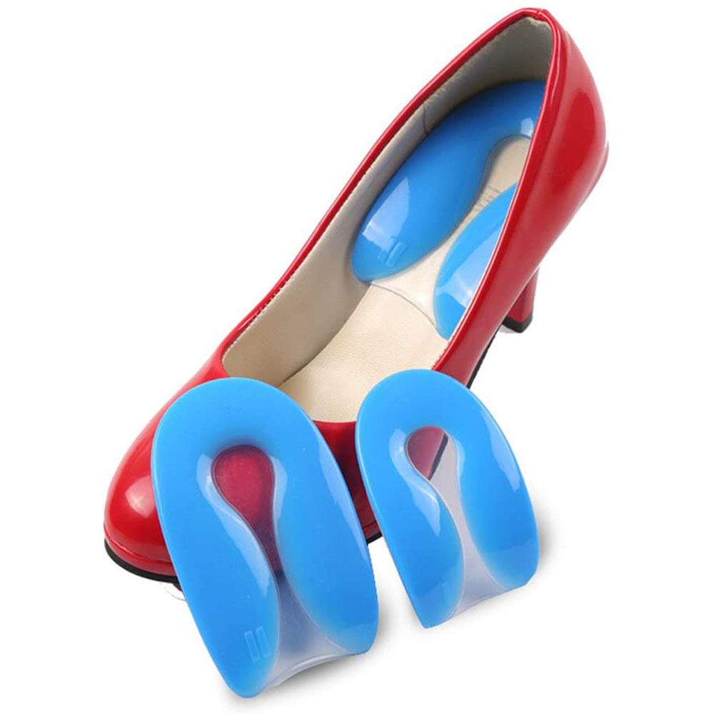 Cojín de silicona en forma de U, almohadilla para fascitis plantar diseñada para el cuidado doloroso del talón y los espolones óseos, 1 par (L)