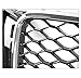 ZMAUTOPARTS RS5 Style Honeycomb Mesh Upper Hood Grille Gloss Black/Chrome Trim Compatible with 2008-2012 A5 / S5 B8 8T