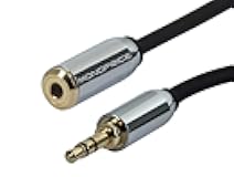 Monoprice Audio Cable - 50 Feet - Black | 3.5mm Male Plug to 3.5mm Female Jack for Mobile, Gold Plated