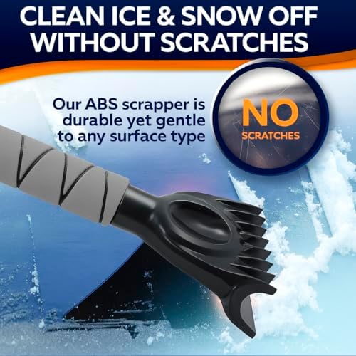 34.5" Snow Brush & Ice Scrapers for Car Windshield with Foam Grip for Cars Extendable, SUV, Trucks - Detachable Сar Scraper - No Scratch - Heavy Duty Handle, Snow Broom, Remover, Easy Scraper, Gray - View 6