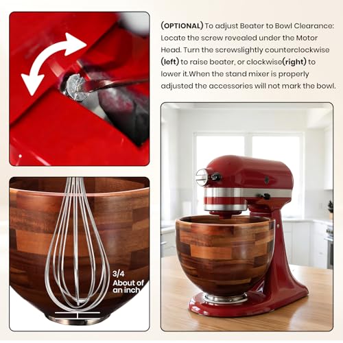 Tazón de madera para KitchenAid 5QT Acacia natural miniatura 2