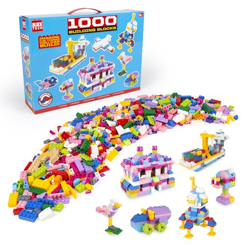 abeec - abeec Building Blocks Set X 1000pcs, Construction Building Blocks, Leading Brand Compatible, Blocktech Classic Building Bricks, Construction Play Set For Boys And Girls