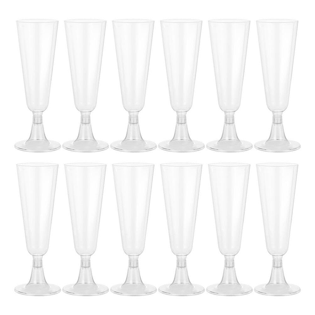BESTonZON 24pcs Tulip Flutes Large Drinking Glasses for Party Sturdy Plastic Cups for Cocktail Disposable Wine Glasses