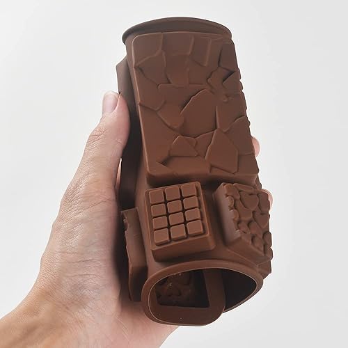 Miniatura 4 de Cozihom Moldes de silicona para chocolate Break Apart, moldes de barra de chocolate, moldes caseros de proteínas y barras energéticas, 5 paquetes