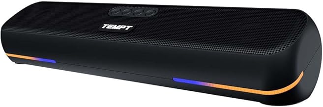 TEMPT CineBar 24W Portable Wireless Soundbar | Dual Bass | RGB LED | 8H Backup | Bluetooth v5.4 | Multi-Connectivity (Black)