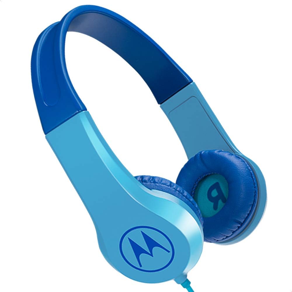 Squads 200, Kids Wired Headphones with Anti-Allergic Cushion, Enhanced Bass, In-Line Mic and Voice Assistant Compatible with 3.5mm Aux, Blue (Pack of1)