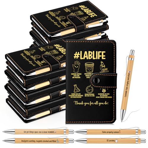Cuadernos de cuero negro A6 con bolígrafo de bambú para regalos de agradecimiento corporativos