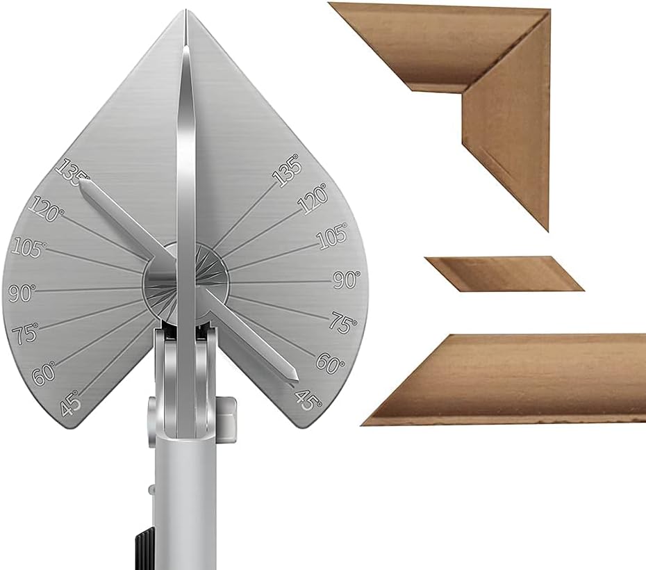 TOWOT Multi Angle Miter Shears, Angle Cutter Adjustable At 45 To 135 Degree With Safety Lock Miter Shears for Crafting, Plastic, PVC & Molding Trim, Angle Cutting Tool Including 2 Spare Blades