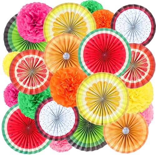 Lerheedi 22 Pcs Summer Fruit Party Decorations Dancing Fruit Birthday Decor
