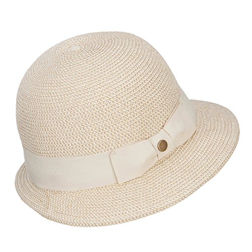 Upf 50+ Women's Slanted Brim Cloche - White Osfm #TOP2