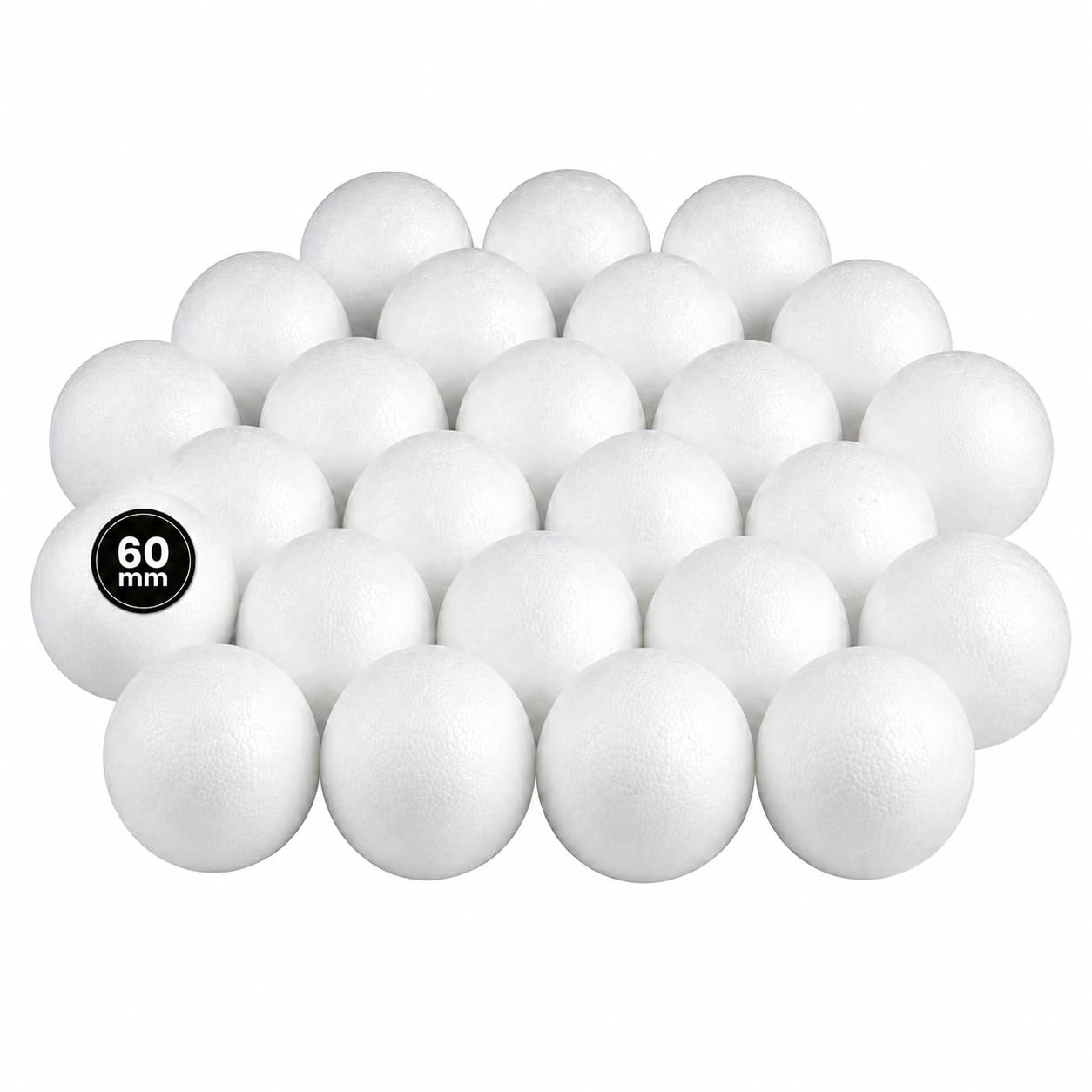 Creativ Company Polystyrene Balls – 25 White Foam Balls (Ø 8 cm) for Crafting, Model-Making & School Projects – 8 cm Diameter Each