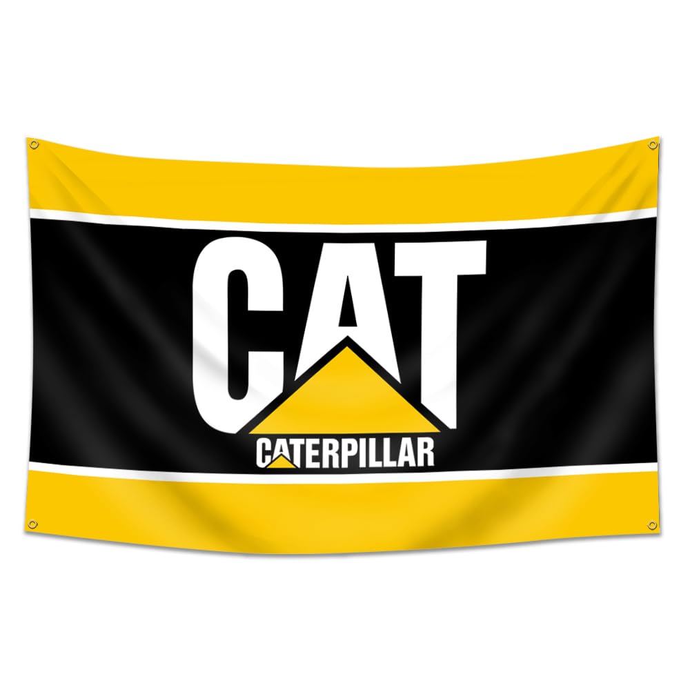 Caterpillar Flag 3x5Ft Banner for Man Cave Garage Shop Wall Decor Signs