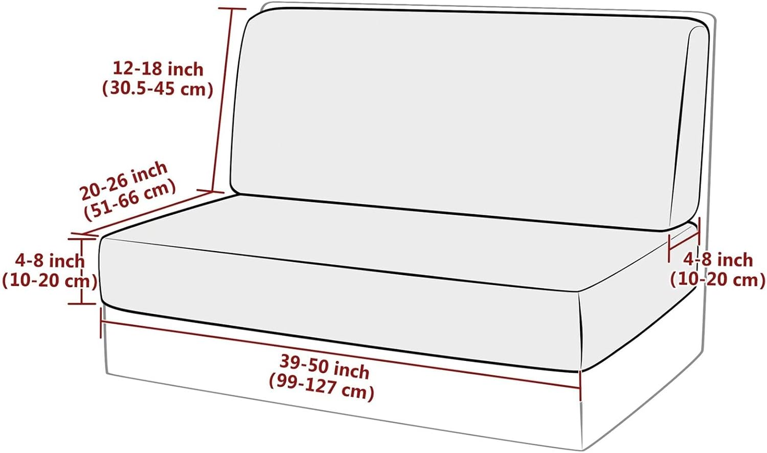 Armless Sofa Card Seat Cover，Waterproof Couch Cover for Sofa，RV Dinette Cushion Covers，Camping Car Bench Seat Slipcover，Sectional Replacement Loveseat Protector for Trailer Van(Brown)