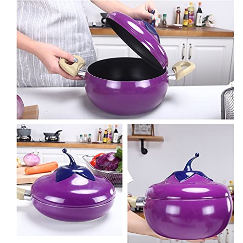 Batterie De Cuisine Antiadhésive 13 Pièces WXFKLDJ - Set Casseroles Poêles Induction, Violet/Noir - 2