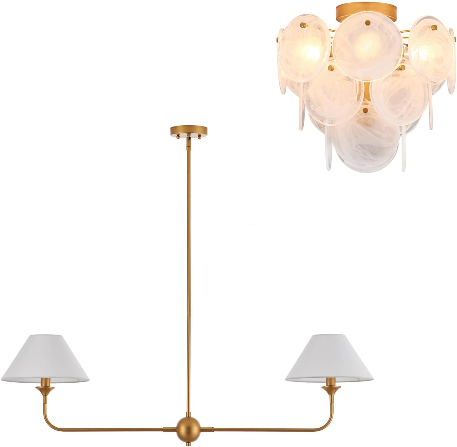 Modern Linear Chandeliers for Dining Room and Gold Hallway Lights Vintage Chandelier