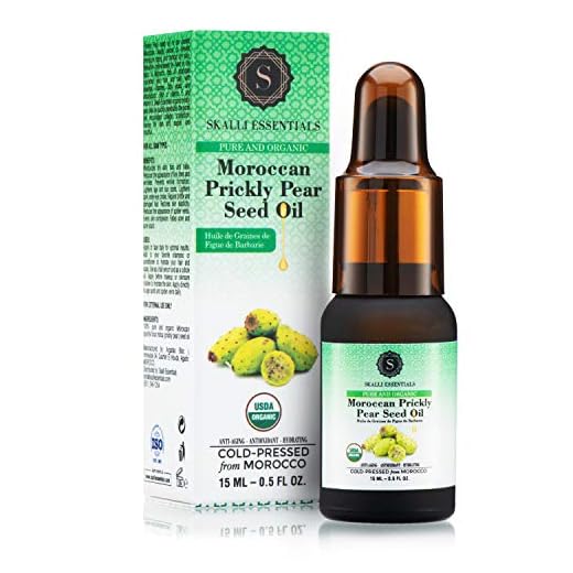 Skalli Essentials Organic Moroccan Prickly Pear Seed Oil | Anti Aging Face Serum, Dark Circles Under Eye Treatment, Moisturizer | Premium Grade Prickly Pear Oil (15 mL)