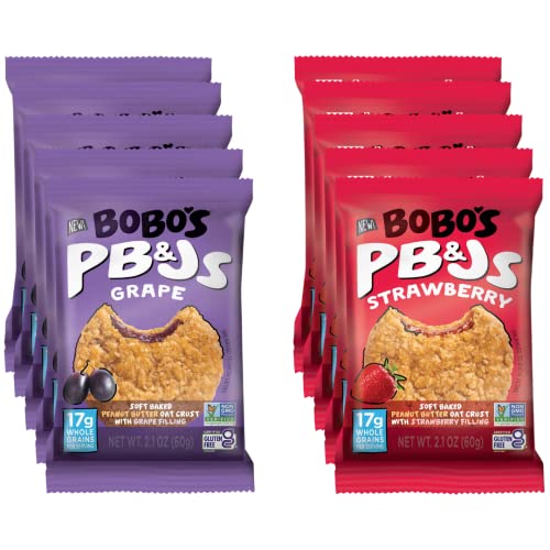 Bragoo Bobo's Peanut Butter & Jelly Oat Bar Snacks Variety Pack - 2.1 Oz Bars (Pack Of 20) #TOP6