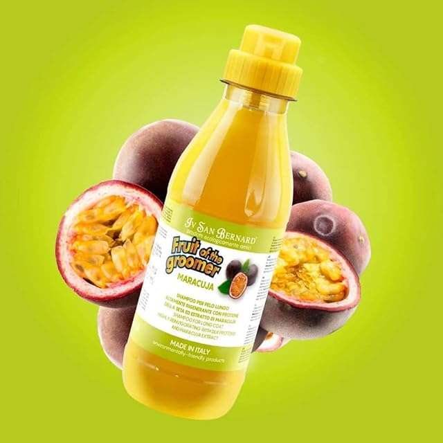 Foto 3 de 7 de IV San Bernard Champú de Maracuyá para Perros y Gatos - Especial para Pelaje Largo - Línea Fruits - 500 ml