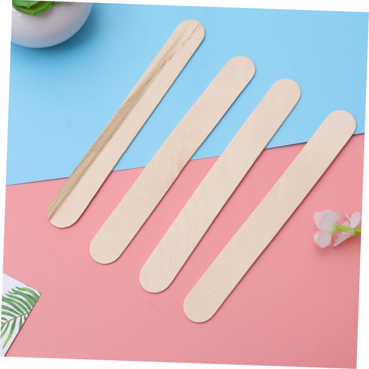 Mipcase 50pcs Wooden Wax Applicator Sticks Hair Removal Spatula for Waxing Facial Use Essential for Salons and Home Care