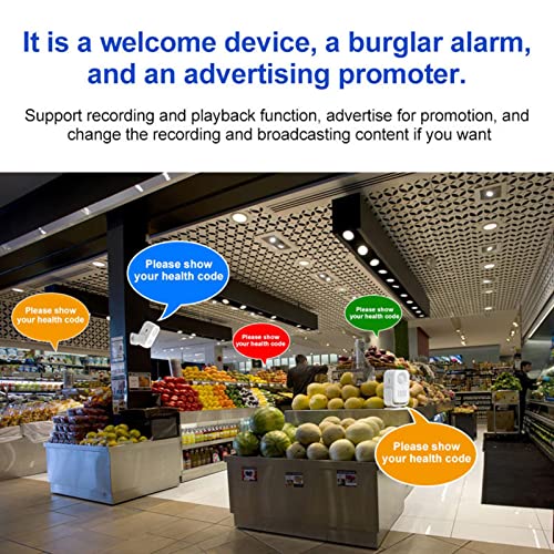 Carrilhão de porta, Campainha de porta para entrada comercial, Campainha com sensor de movimento sem