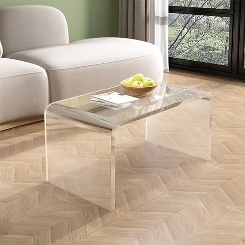 Table d'appoint en C et chevet acrylique transparent pour petits espaces - 3