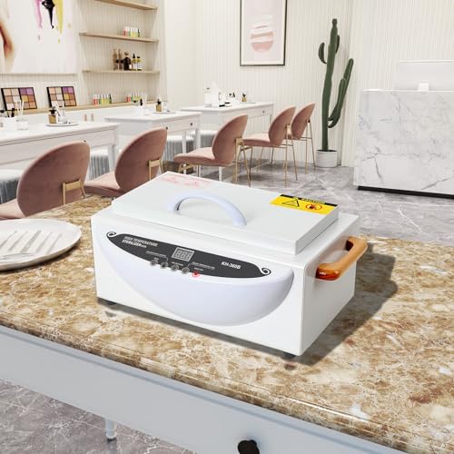 Foto von TABODD 500W Heißluftsterilisator Desinfektion, 220℃ Trockene Hitze Sterilisator Hochtemperatur-Sterilisator-Nagel-Werkzeug-Sterilisator mit Timer für Kosmetik, Fusspflegestudios, Friseursalon