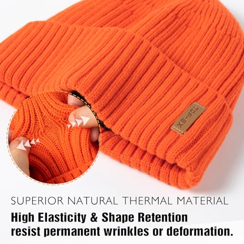 Image of TOP-EX DryKnit Waterproof L /XL /XXL Winter Fleece Lined Beanie Hat for Men Women Warm Knit Watch Skull Cap Cold Weather