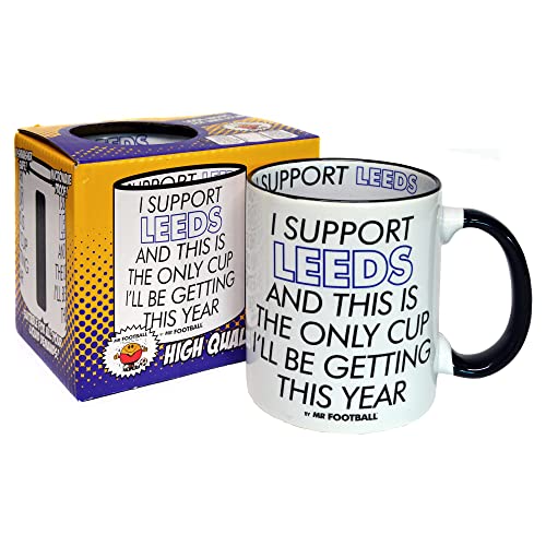 Bomblighters Leeds United Mug - Funny I Support Leeds Utd and This is only Cup Football - Comedy Joke Merchandise Gift for Fan, Ceramic, 250ml