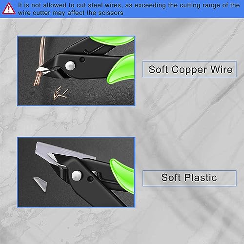 Image of NICE-POWER 5 Inch Wire Cutter Green Zip Tie Cutters Micro Flush Cutter Precision Wire Clippers Hobby Snips Small Side Cutting Pliers for Cutting Small Wires Models Jewelry Making Floral Art 3d Print