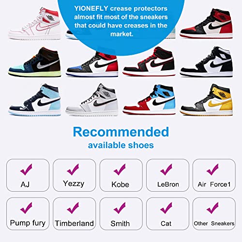 Yionefly 6 Pairs Crease Protectors For Air Force Shoe,Jordan,Dunk & More,Shoe Anti Creases Guard To Prevent Sneaker Creases Toe Box Decreaser For Men's Shoe L Size 7-12 #TOP3